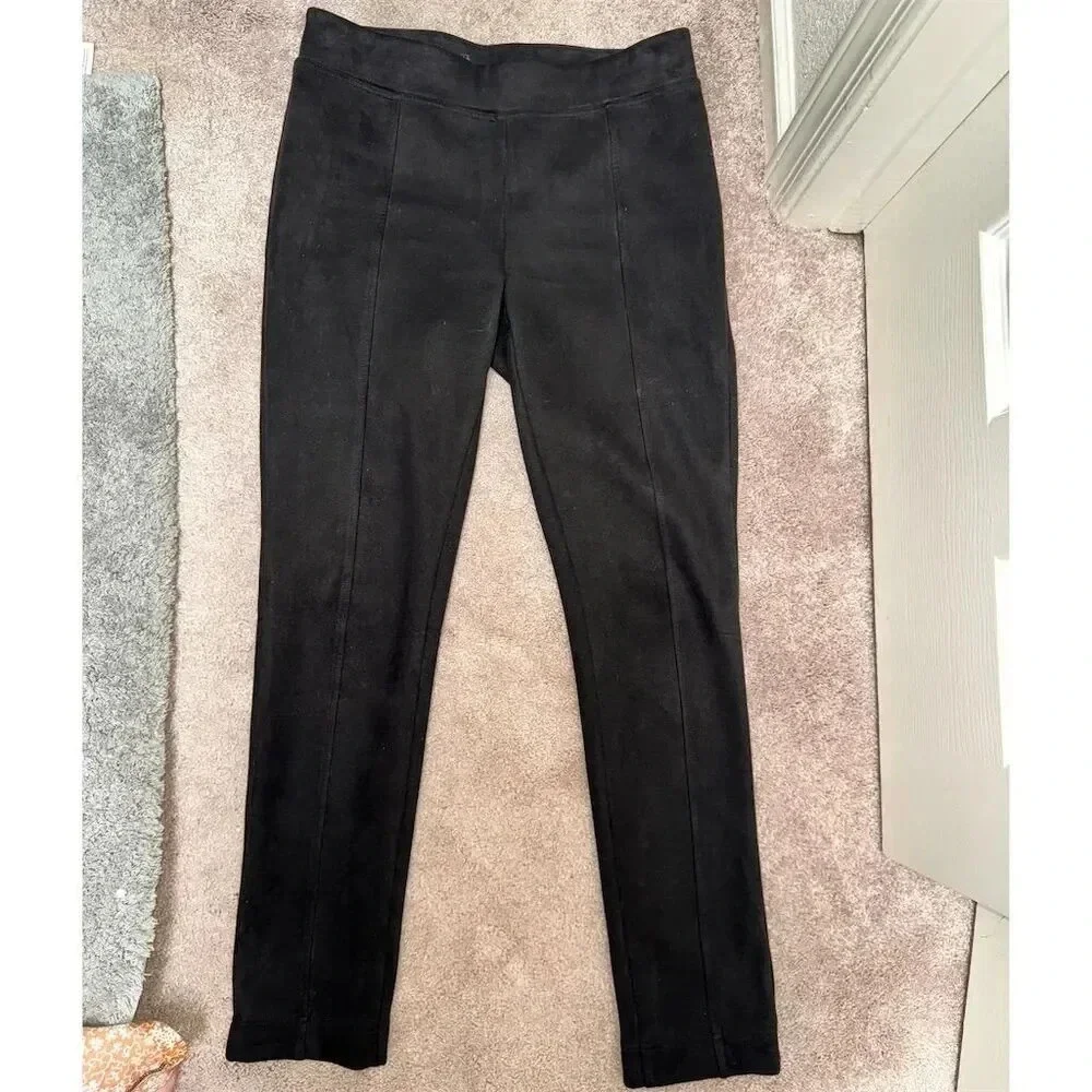 Andrew Marc Women's Black faux suede Pull-On Jeggings Size M - Picture 5 of 14